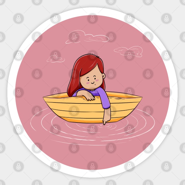 Paper Boat Sticker by Sketchbook ni Abi